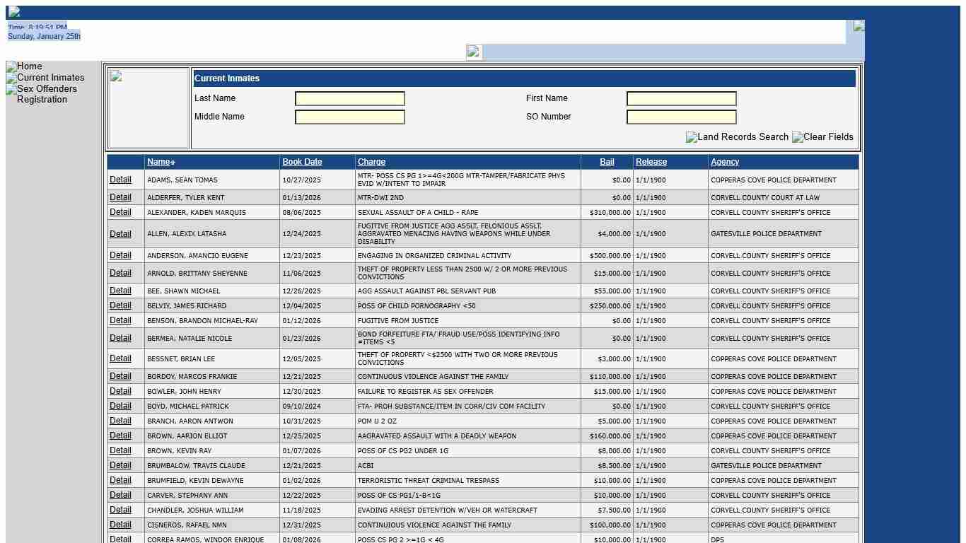 edoc Technologies Web Interface: Sheriff's Application